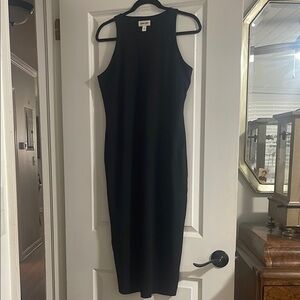 Black Halter Bodycon Midi Dress for Cocktail
